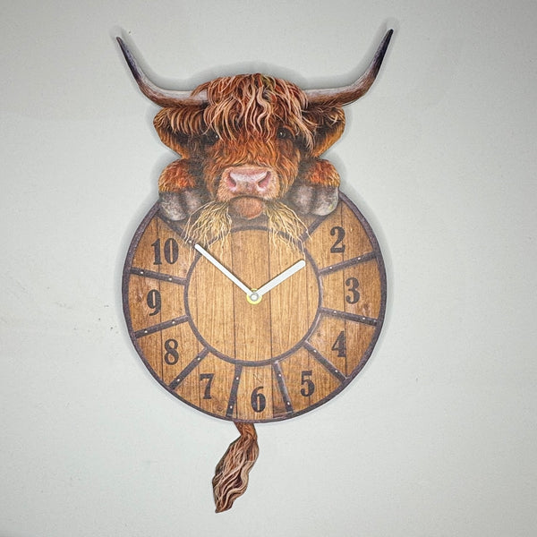 Highland Cow Clock