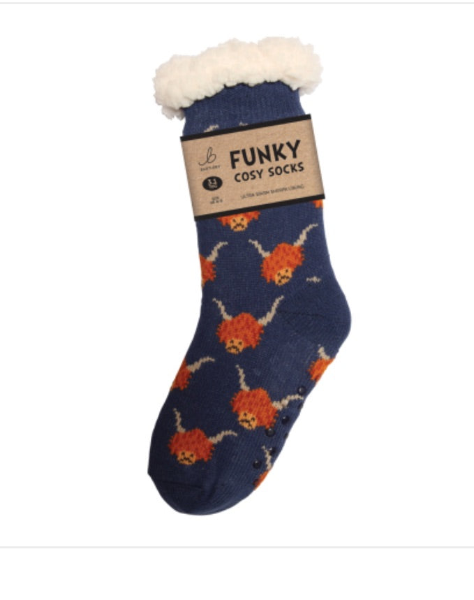 Funky Cosy Highland Cow Socks