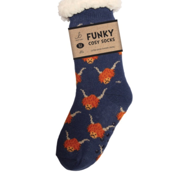 Funky Cosy Highland Cow Socks